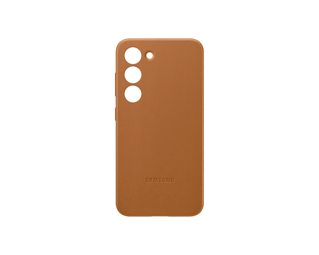 Husă de piele pentru telefon Galaxy S23, Camel